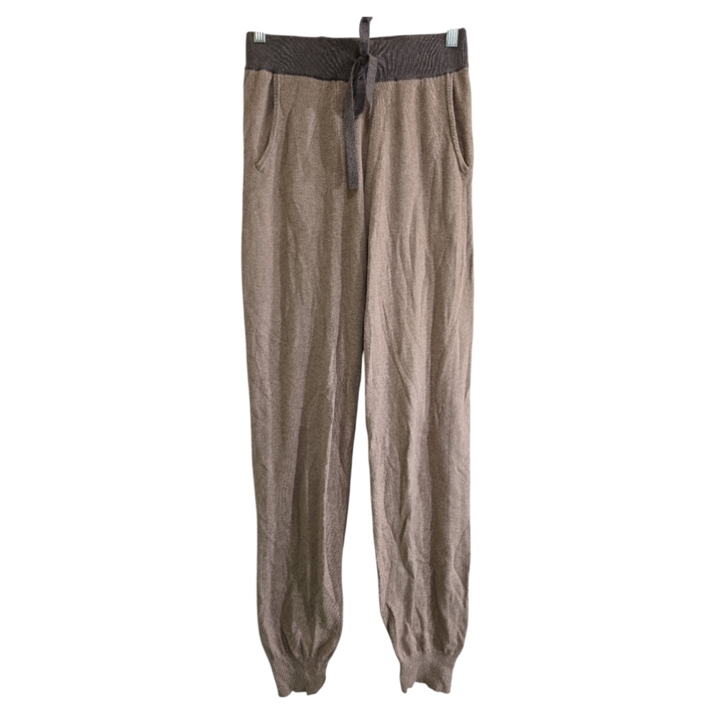 Faherty fireside Surf Stripe Surf Sweater Jogger Pants Small Cotton Cashmere Tan - Picture 3 of 8